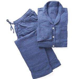 Positano Linen Pajamas Indigo Blue: Serena & Lily